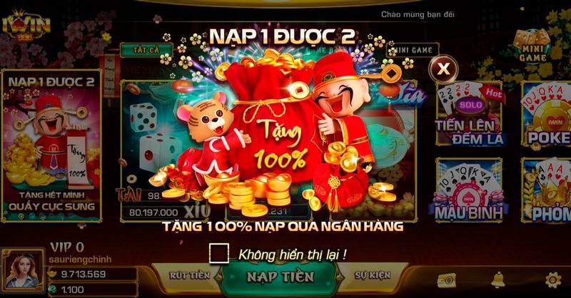 Nạp 1 được 2 - nhận ngay vô vàn ưu đãi hấp dẫn khi tham gia cá cược tại nhà cái iWinclub.win.